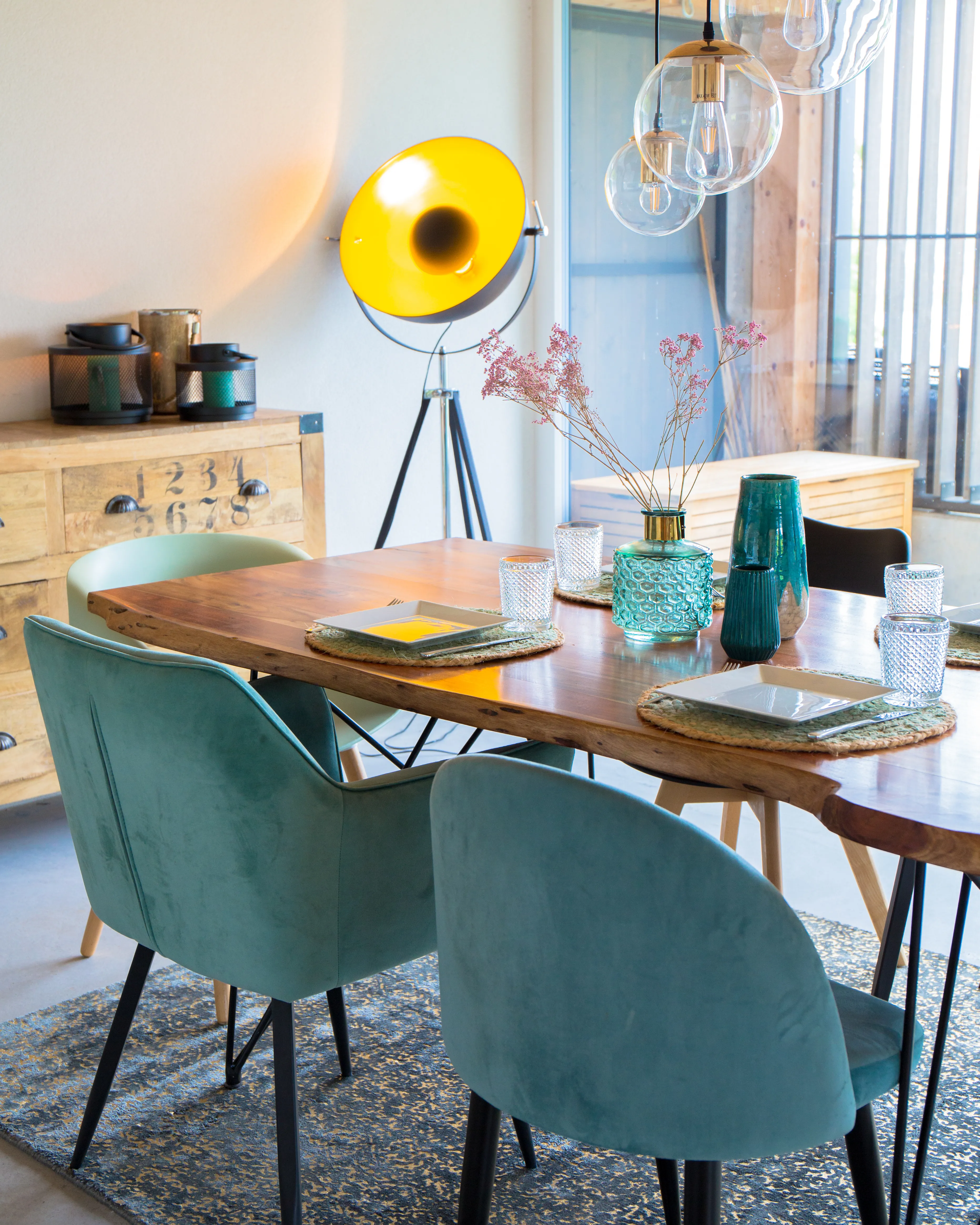 Set van 2 eetkamerstoelen JASMIN Fluweel Mintgroen