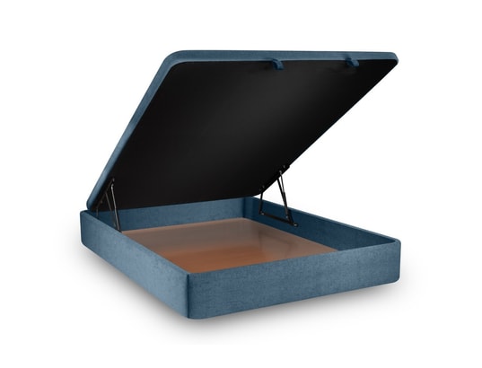 SOMMEIL DE PLOMB - Sommier 140 x 190 Sommier coffre tissu bleu 140x190 h39cm