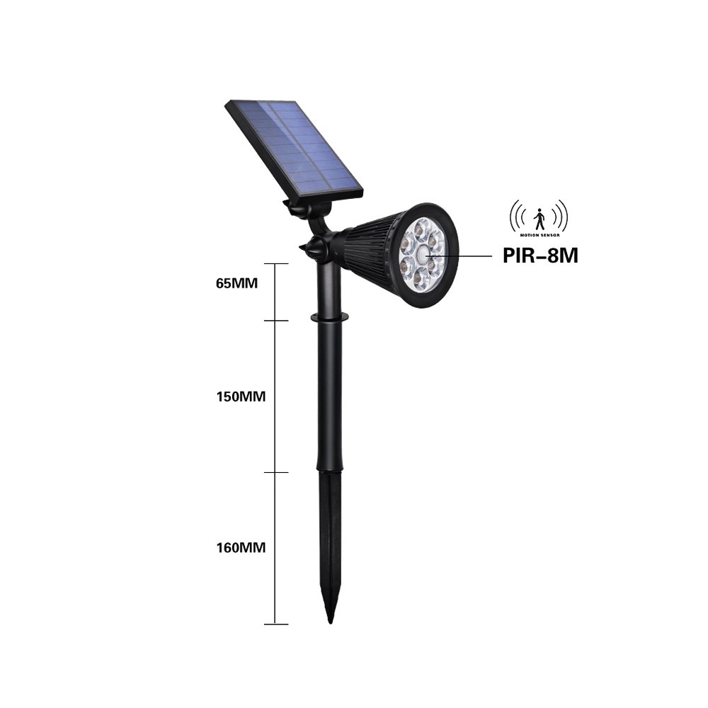 Wasserfeste LED Solar Lampe (300LM) Outdoor IP45 Gartenleuchte Bewegungsmelder   Erdspiess