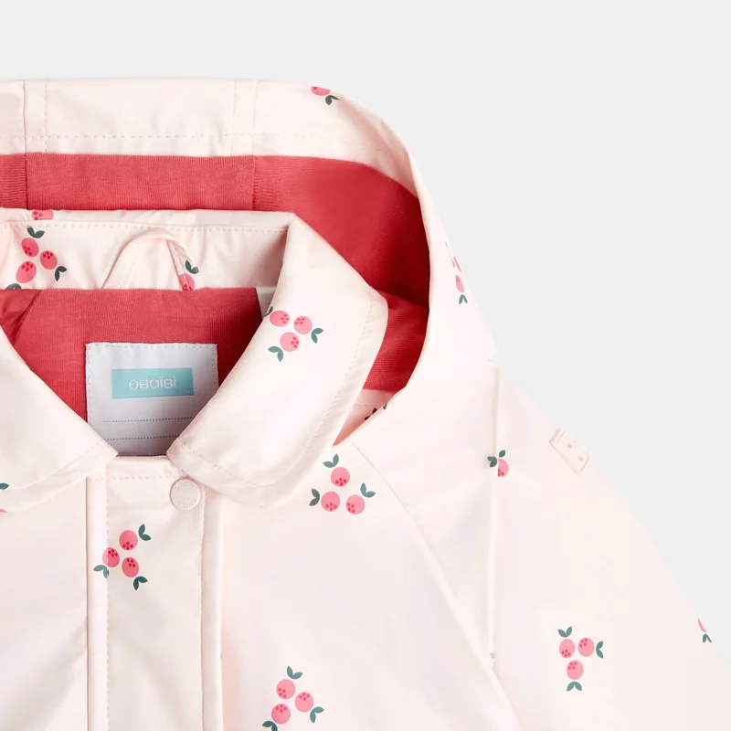 Imperméable ciré fleuri rose bébé fille Rose