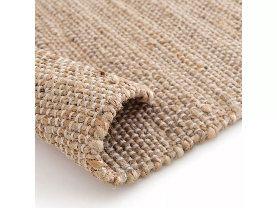 Tapis en jute naturel à motif losange tissé main 200 x 290 cm