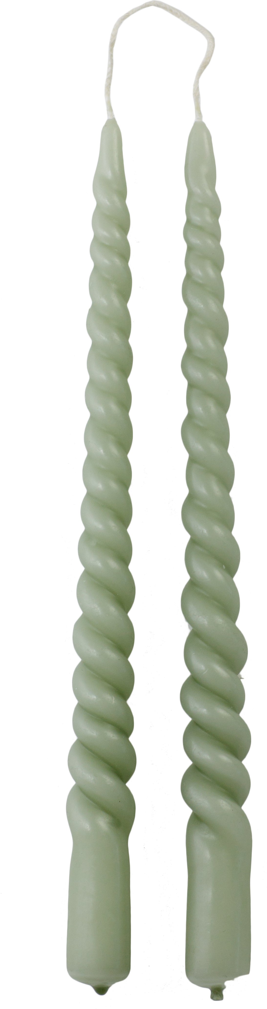 Rustik Lys dinerkaars Swirl groen 8,5 uur 2 stuks