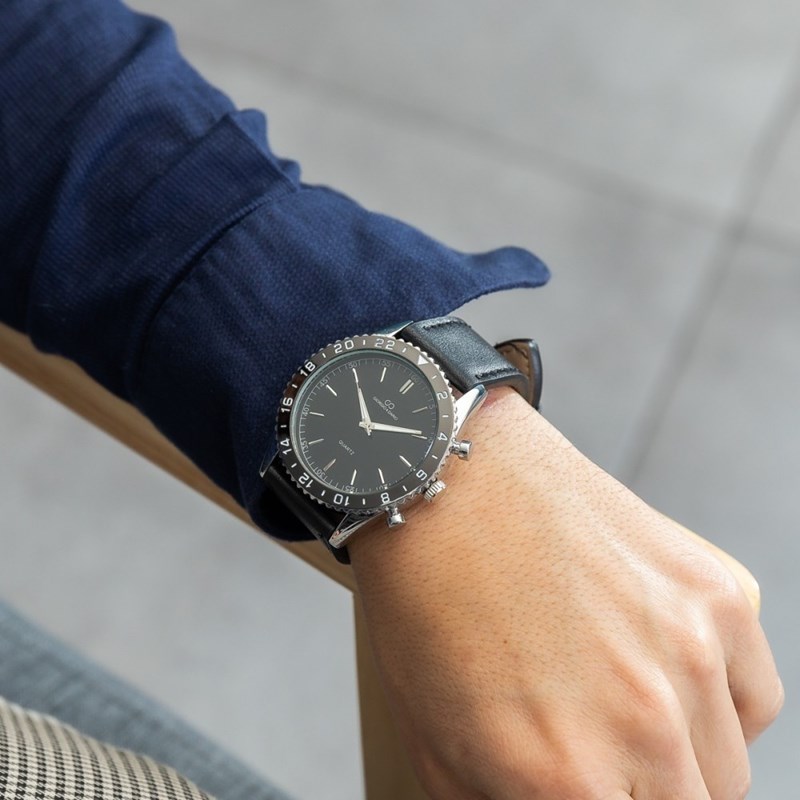 Montre Homme GIORGIO bracelet Cuir Noir