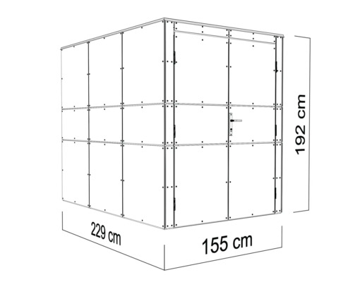 Bertilo HPL Design Bike Port fietsenstalling, 155 x 235 cm, antraciet