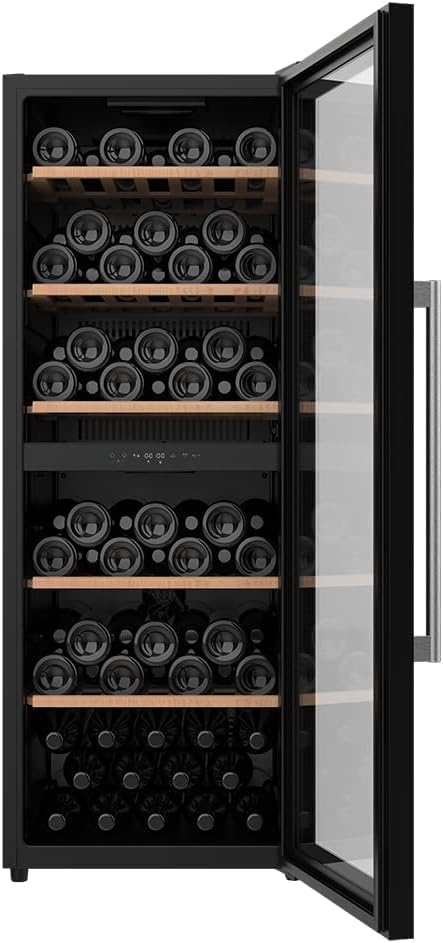 Cecotec Cave à Vin de 77 Bouteilles Bolero GrandSommelier Duo 77000 Noir. 193 L, système de refroidissement par compresseur, affichage, commande tactile