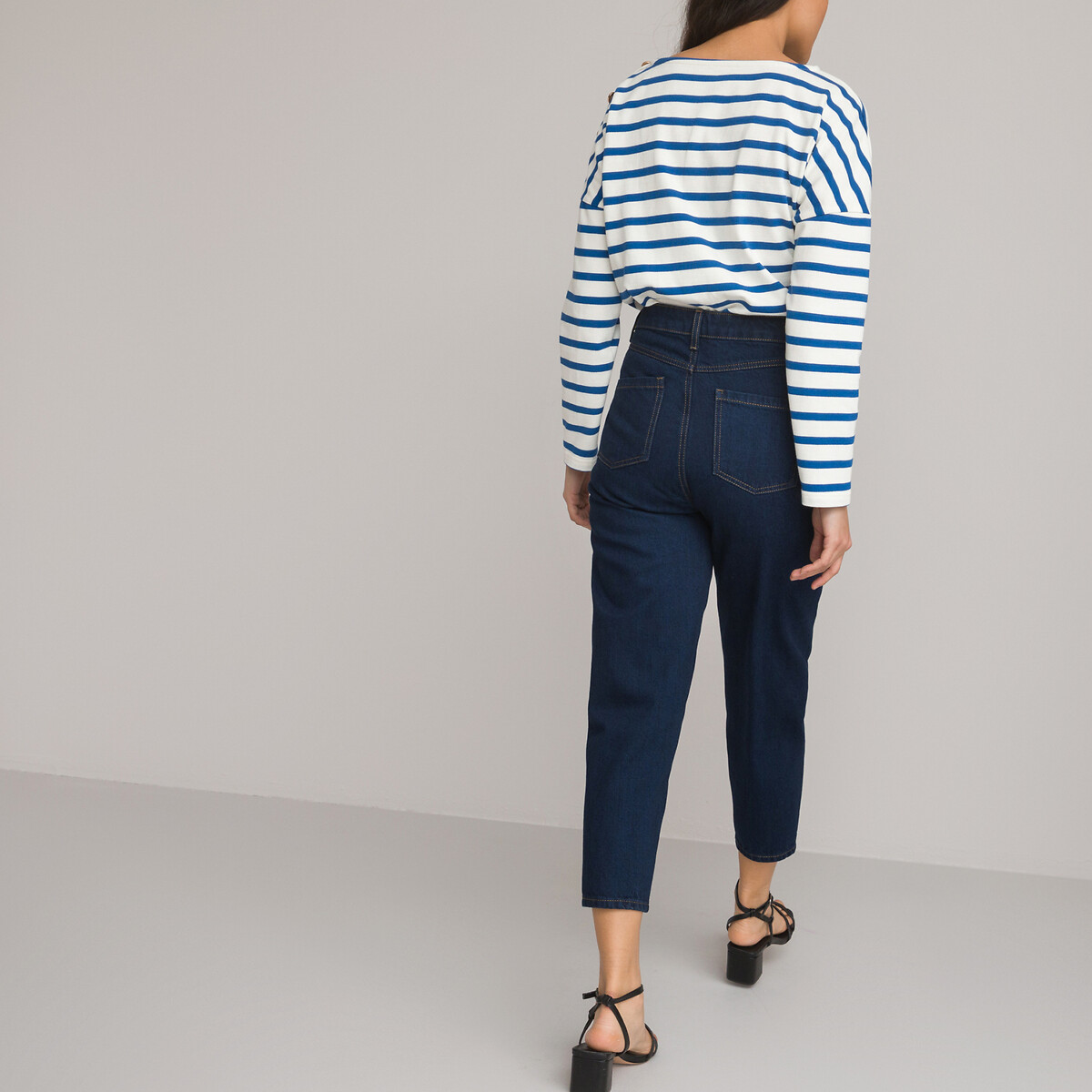 COLEÇÃO LA REDOUTE<br>Calça jeans mom, cintura alta
