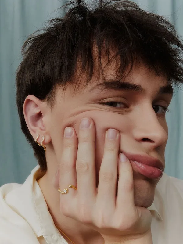Boucle Huggie Yasmin 8mm gauche Maria Black