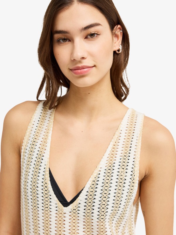 Moana Story Robe longue en crochet Beige Femme