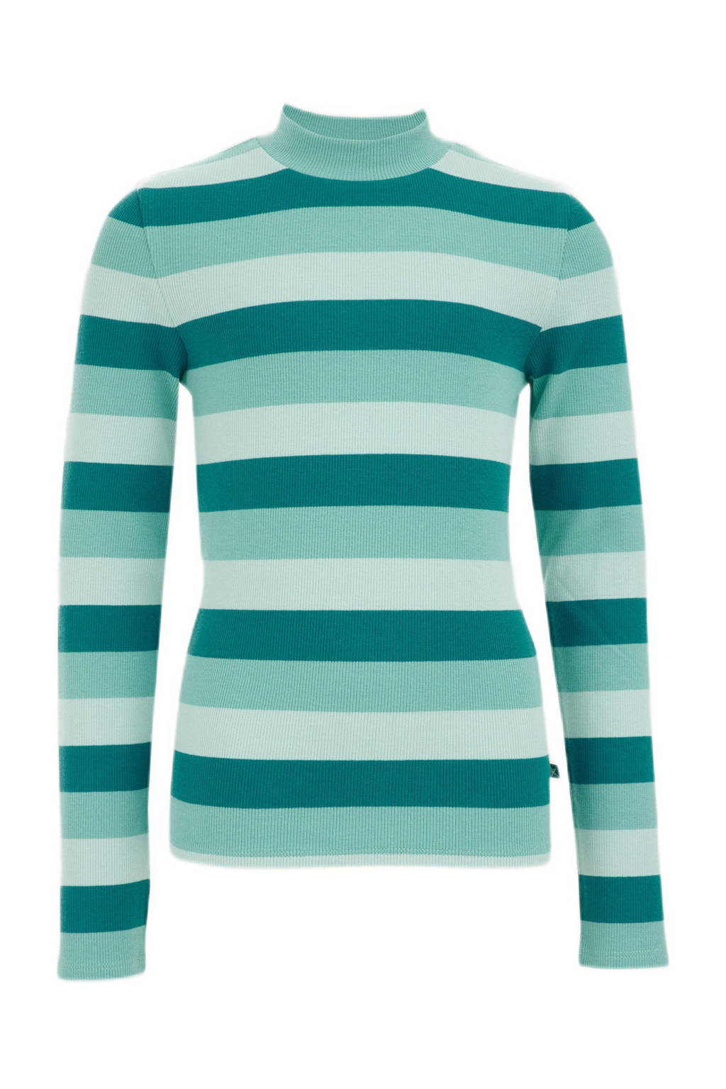 WE Fashion gestreepte longsleeve groen