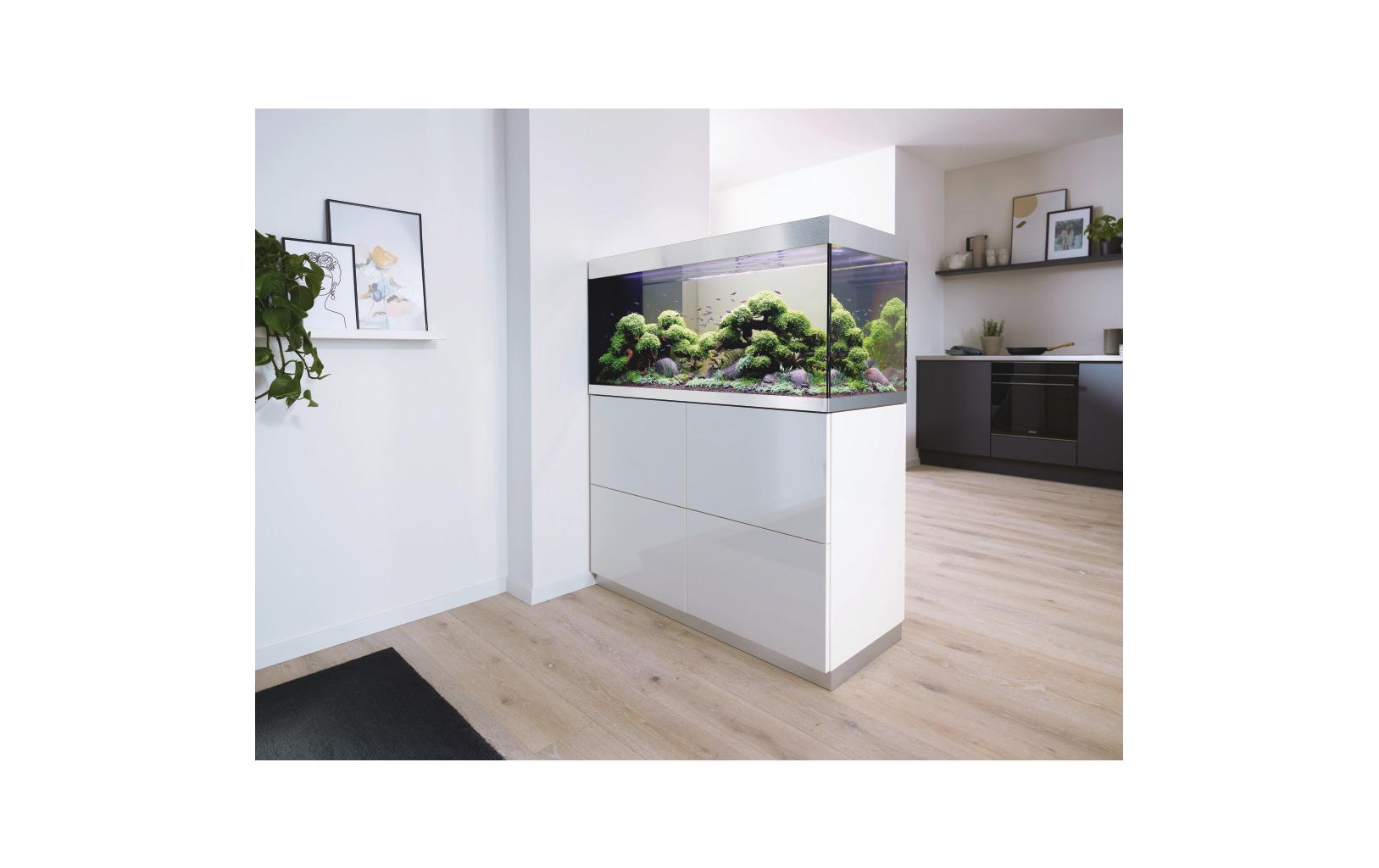 Aquarienkombination HighLine 300 Raumteiler, Weiss, 302 l<br>HighLine-Raumteiler-Aquarien aus Optiwhite-Glas