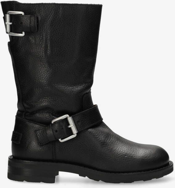 SHABBIES Biker Boots Dames Alyd Mia Maat: 39 Materiaal: Leer Kleur: Zwart
