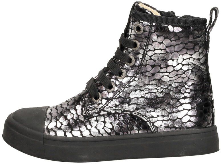 Shoesme Veterschoen hoog zilver