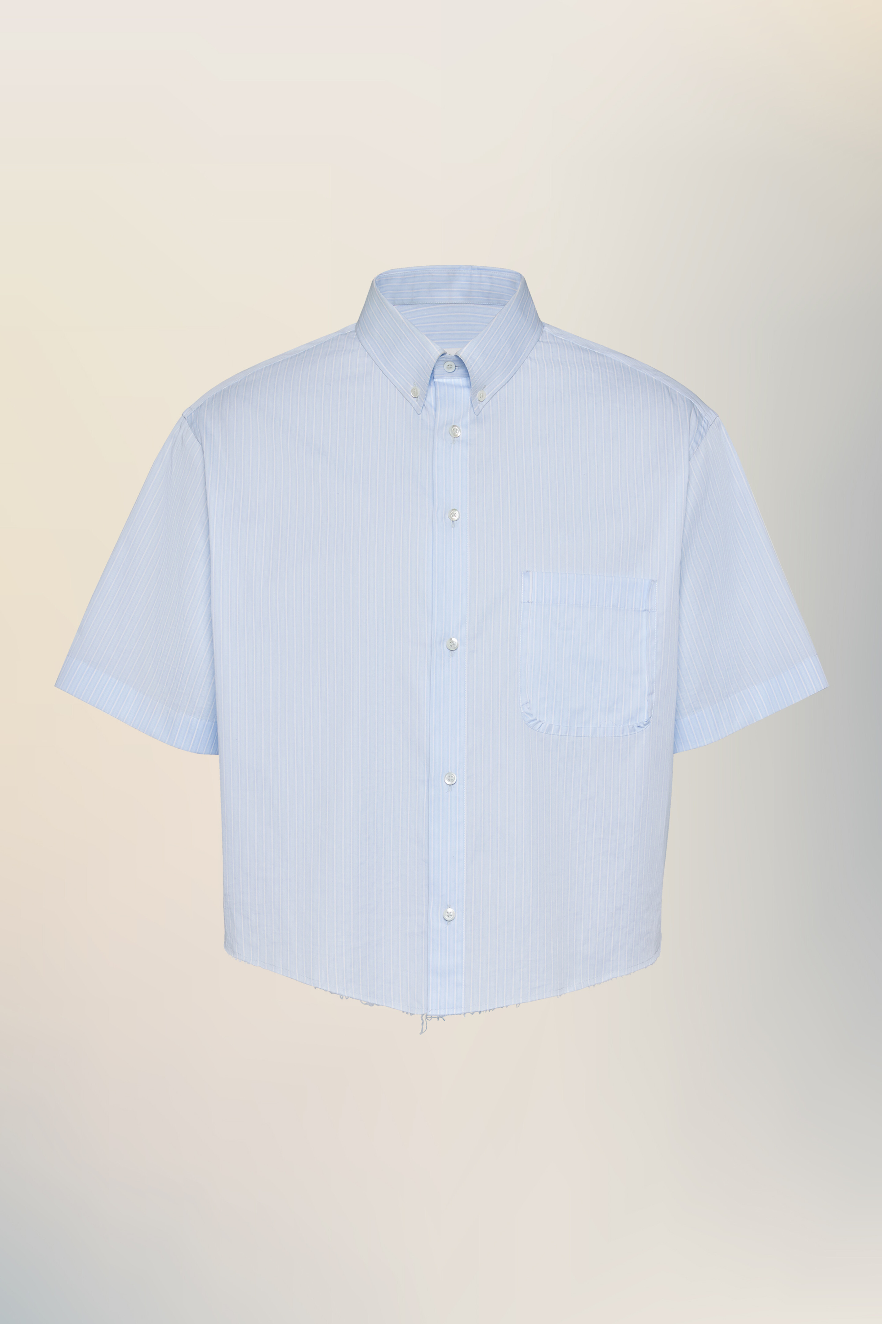 Chemise à manches courtes bleue en coton pour homme