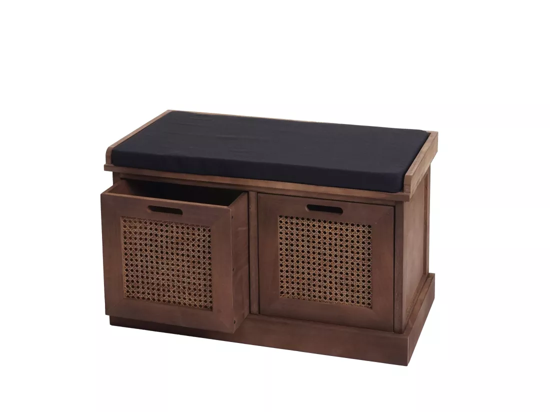Banc banquette en bois effet bois marron 75 x 40 x 47 cm BAN04051