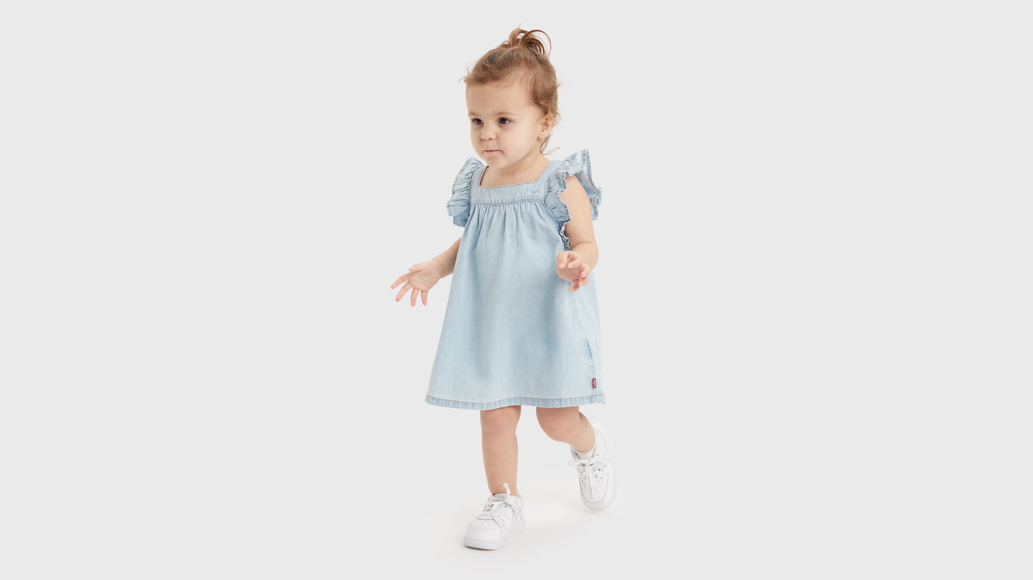 Bébé robe denim manche flottante - After Glow - Bleu