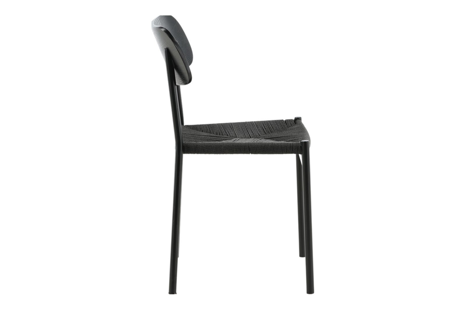 Polly Spisestol. Sett av 2. Sett av 2. Sort finér med sorte metallben.