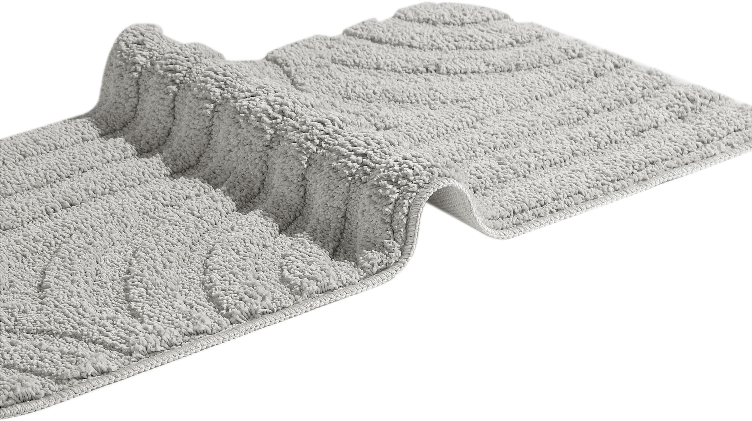 my home Badematte »Sanremo Scandi, Badvorleger, Badezimmer Teppich, Duschvorleger« Höhe 20 mm rutschhemmend beschichtet strapazierfähig Badteppich, Uni Farben, Hoch-Tief-Effekt, modernes Muster, Boho