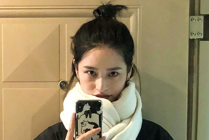 Hyeeun - Effen gebreide sjaal