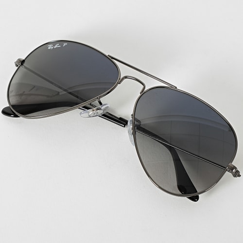 Lunettes De Soleil Aviator Large Metal RB3025 Bleu Dégradé Gunmetal
