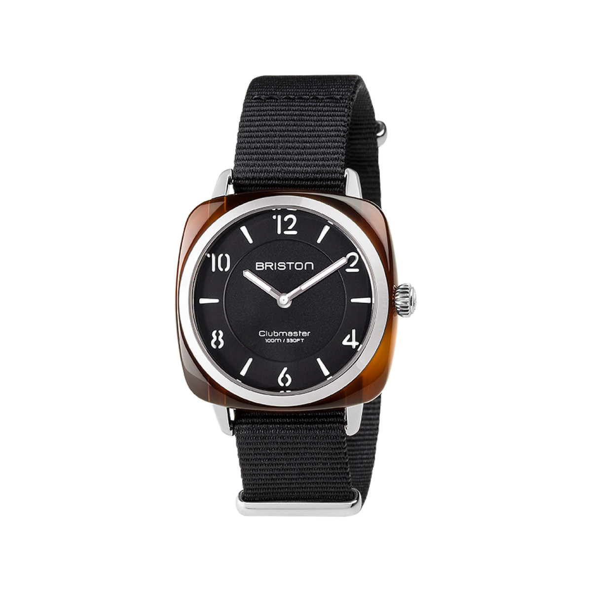 Montre BRISTON clubmaster chic femme bracelet tissu noir