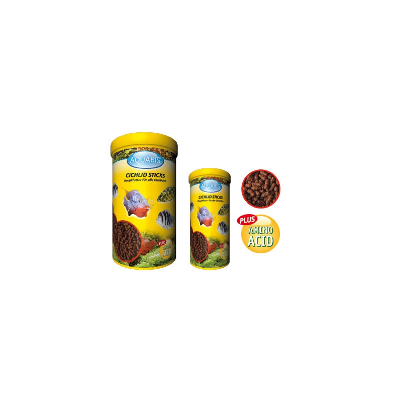 AQUARIS Aquarium Fischfutter - Cichlid Sticks - 1 L