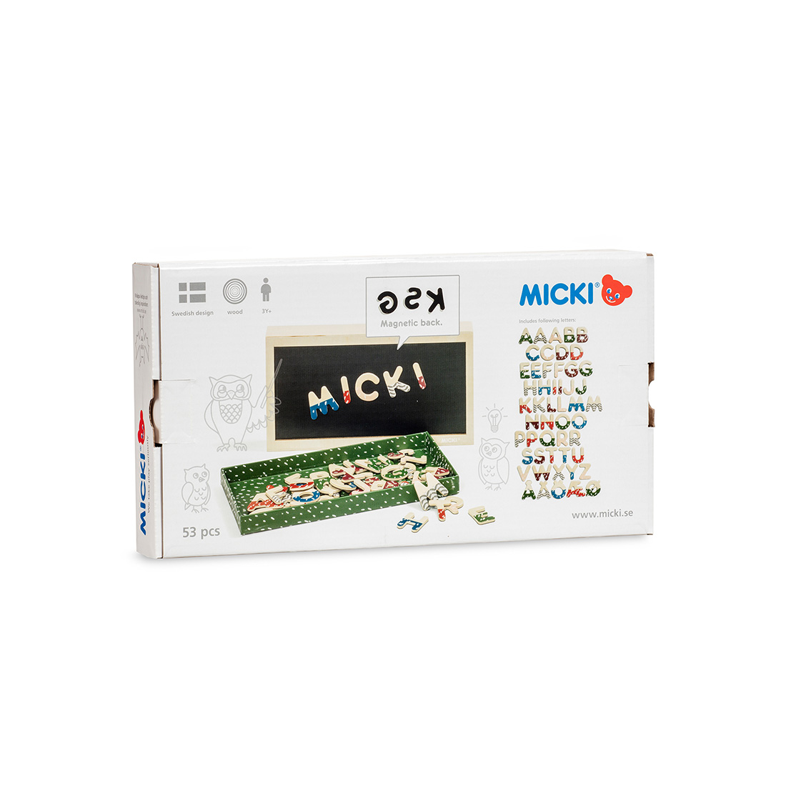 MICKI Magnetbuchstaben inkl. Box & Tafel