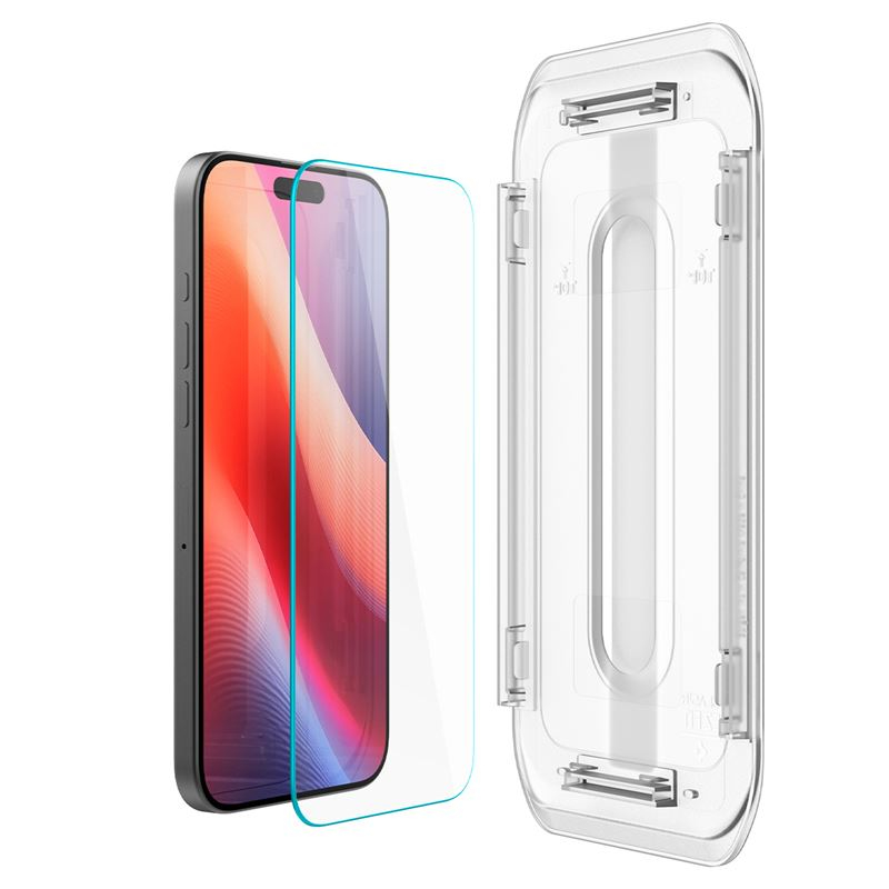 (2er Set) iPhone 16 Pro Max Glas Tr EZ Fit Panzer Glas Case Friendly mit Rahmen   Montagerahmen (AGL07907)