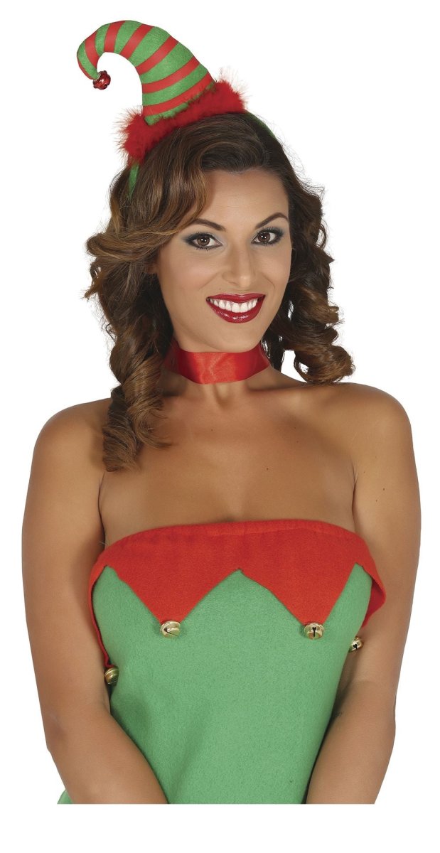 Kerst Haarband Rood Groen Gestreept