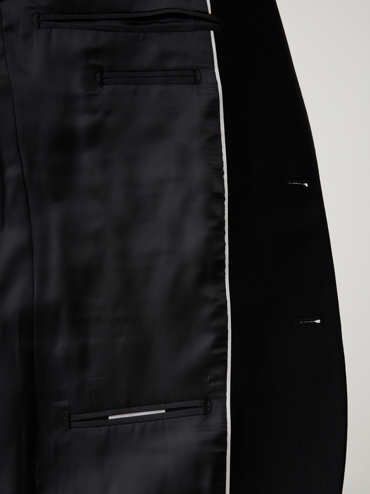 Veste de costume voyage Regular en laine stretch unie noire