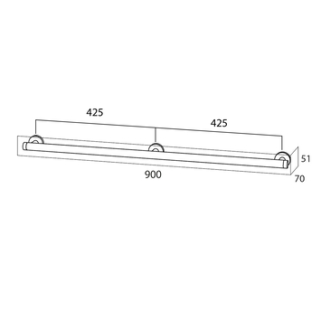 Tiger Wandbeugel Boston C&S 90cm zwart