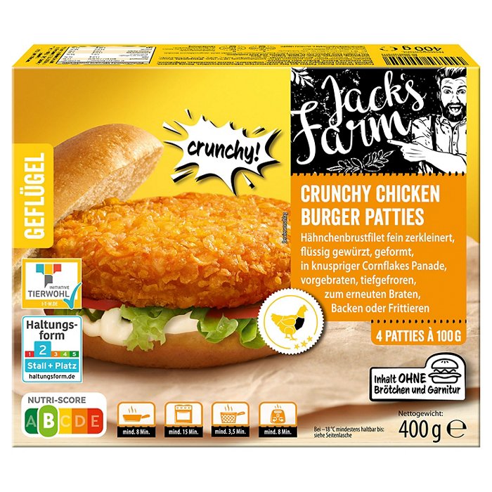 JACK´S FARM Crunchy Chicken Burger 400 g