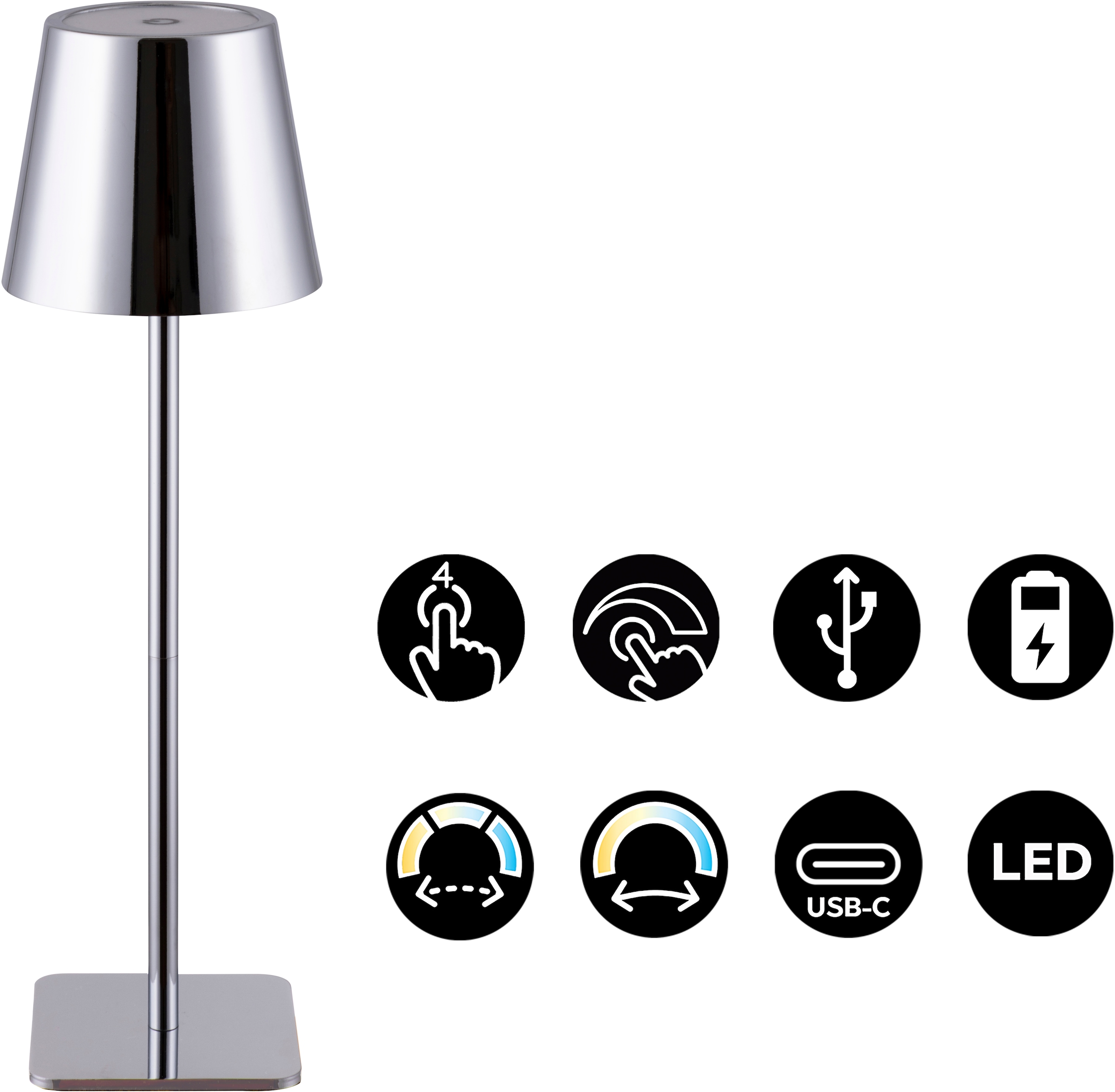 GOODproduct LED Tischleuchte »Merrin« LED-Modul 2 Stk. warmweiss - kaltweiss