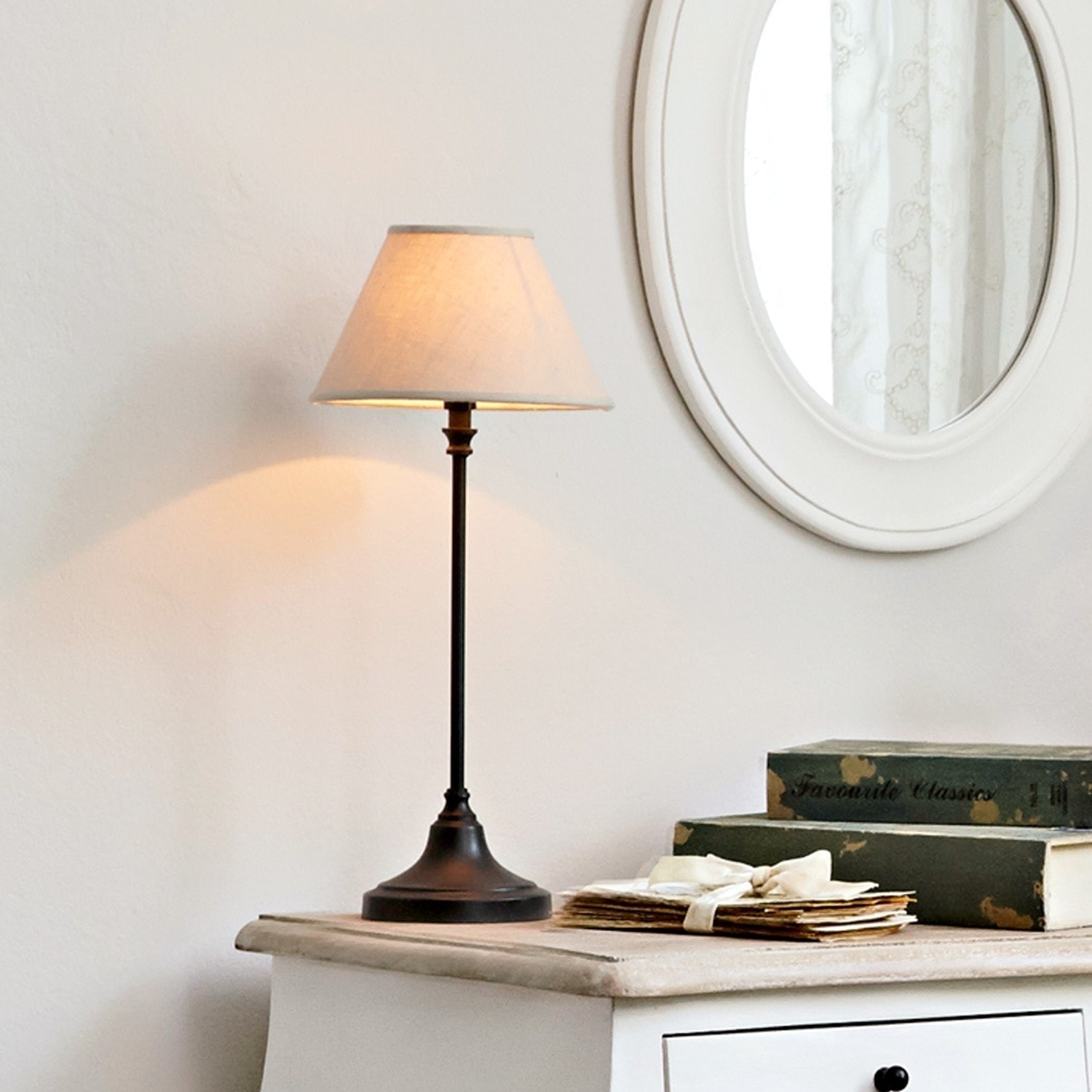 Tischlampe Swindon beige/grau