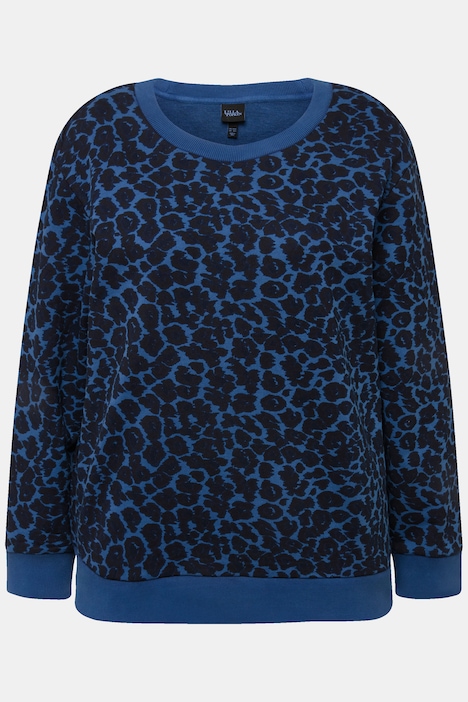 Sweater, Leomuster, Rundhals, Langarm, Modalmix