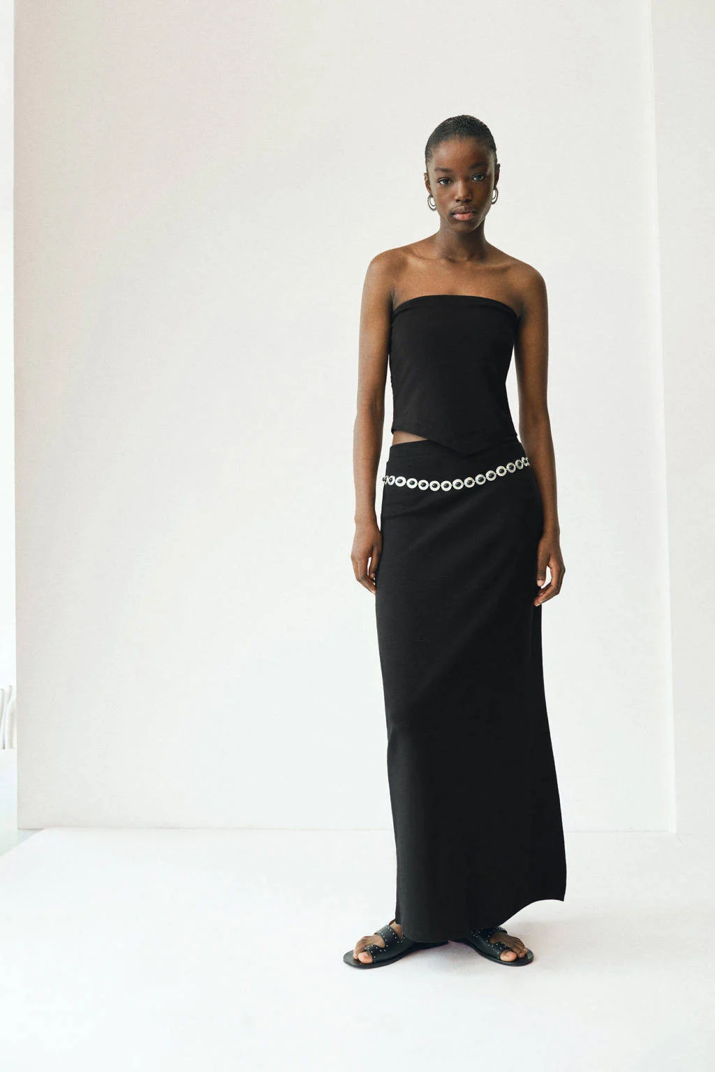 MANGO TEEN maxi rok zwart