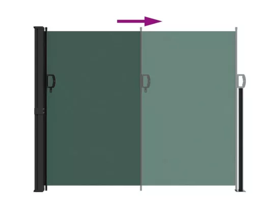 Auvent latéral rétractable vert foncé 160x500
