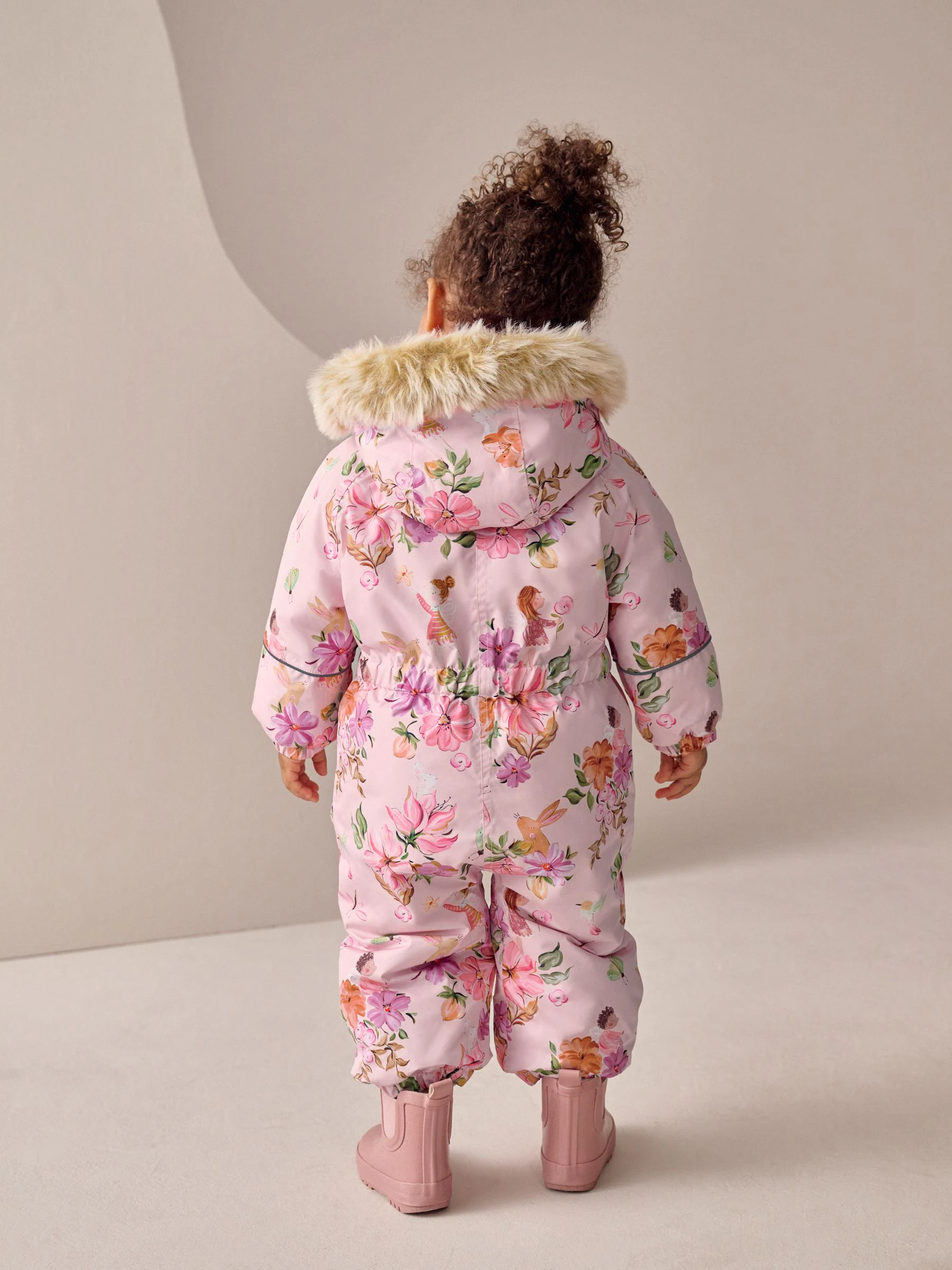 Roze met elfjes - Waterdicht sneeuwpak met print (3mnd-7jr)