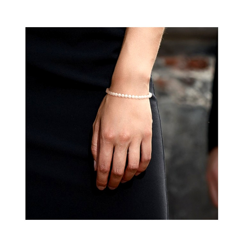 Bracelet Femme Perles de culture d'eau douce Blanches 5-6 mm et Fermoir Or jaune 750/1000