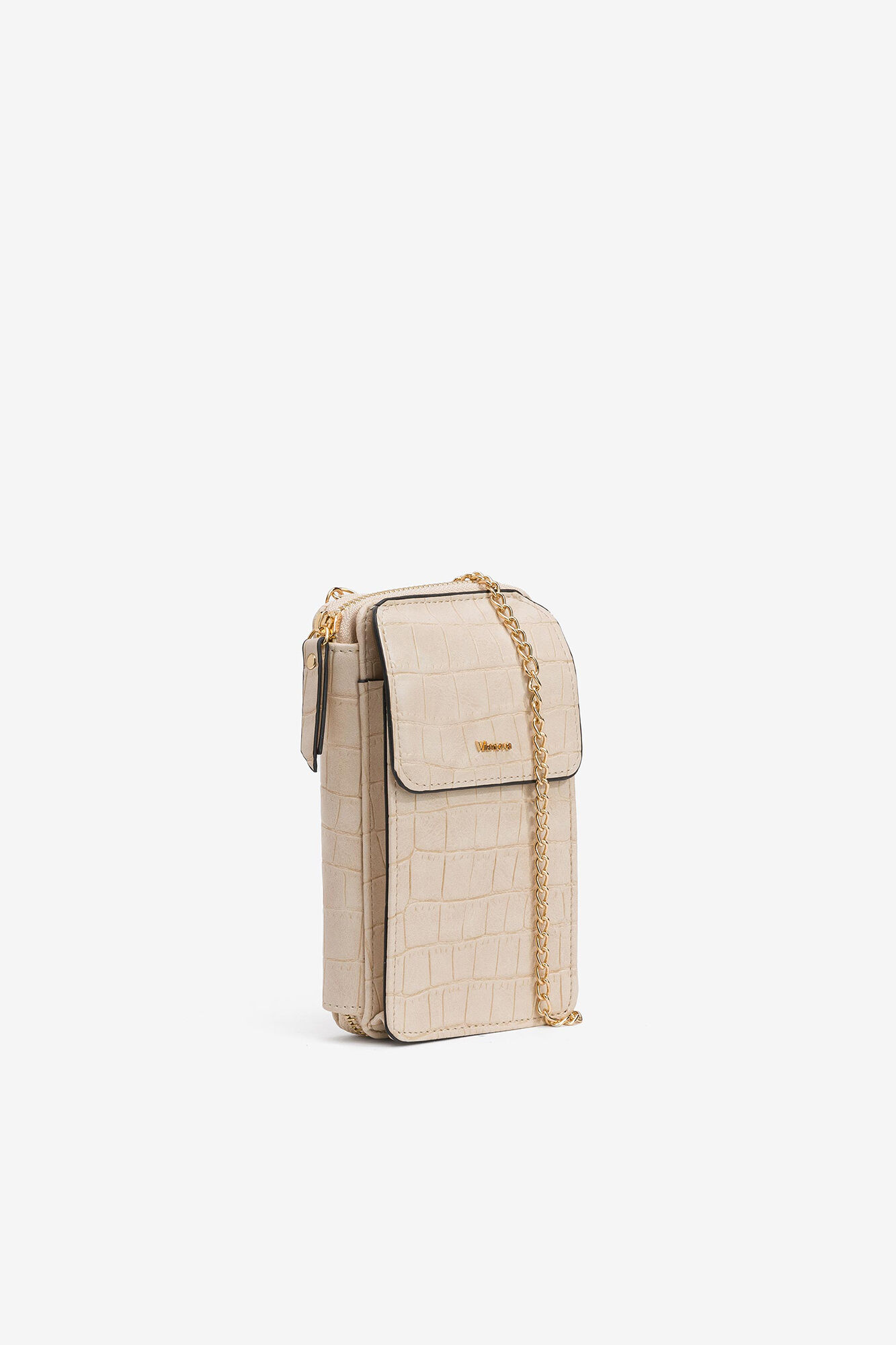 Bolsa para celular com efeito crocodilo