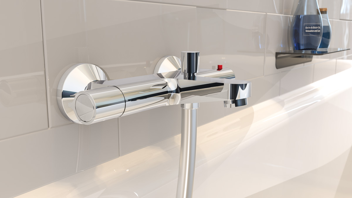 Schutte Vico thermostatische badkraan chroom