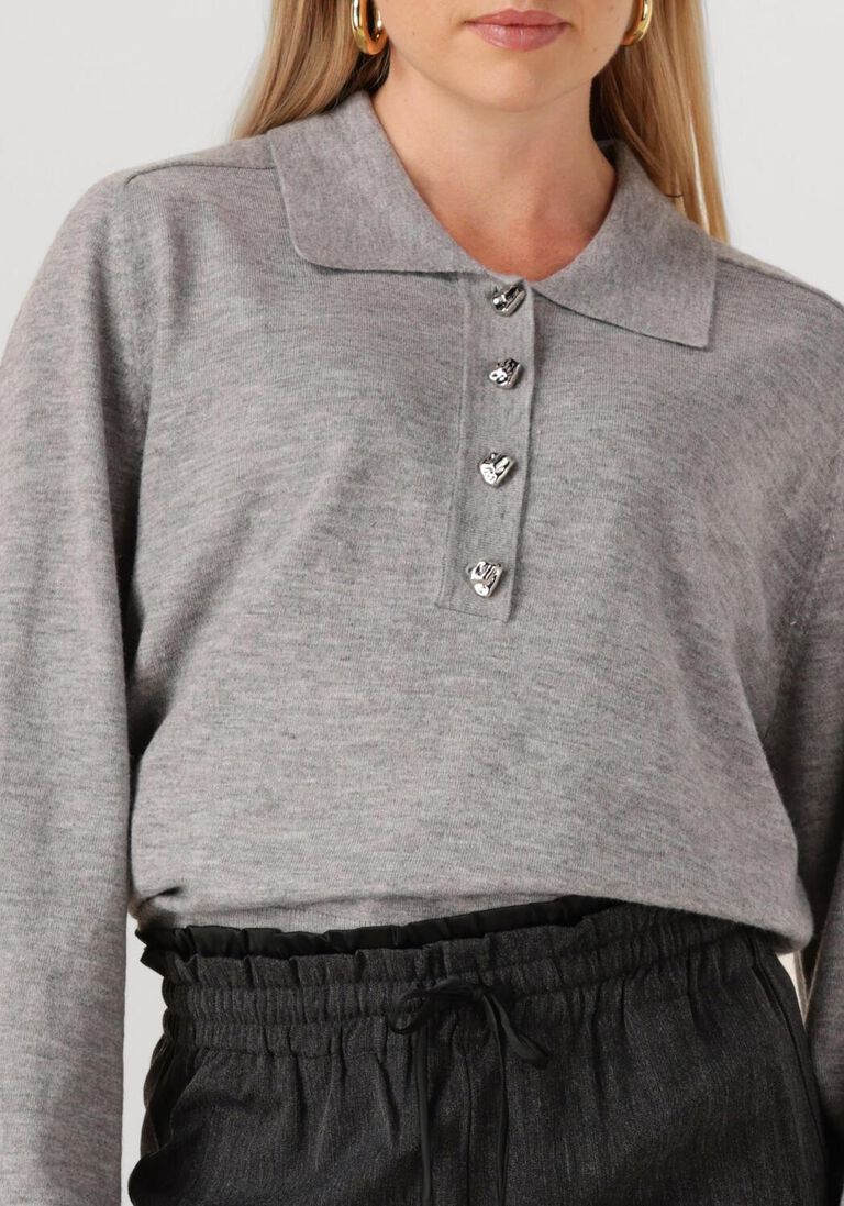 grijze co'couture trui mila polo knit