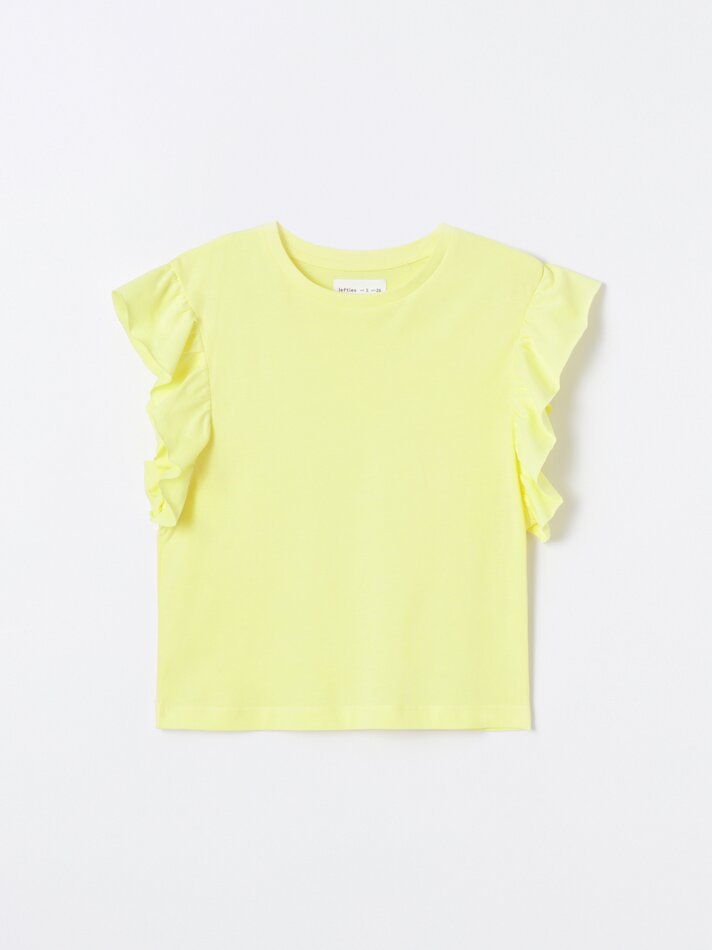 Camiseta com babados - Amarela