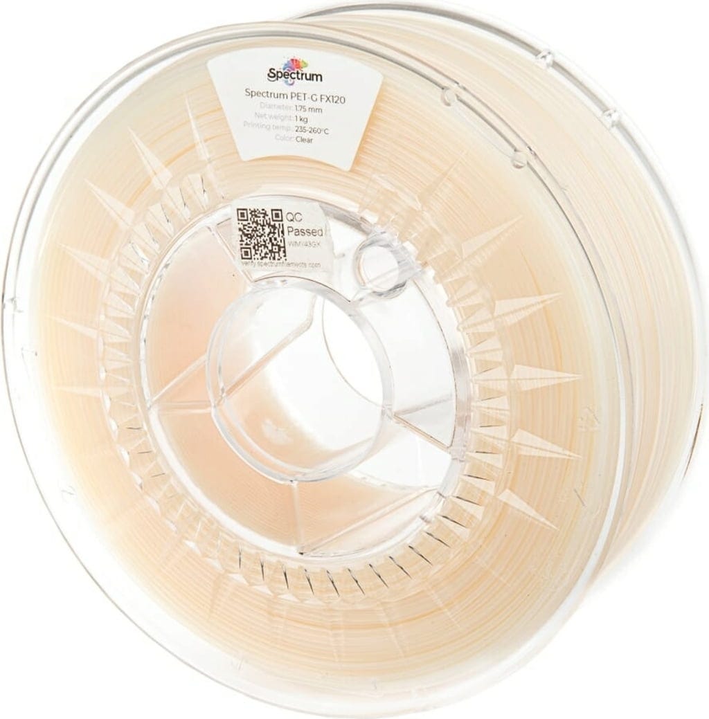 Spectrum  PETG FX120 Natural, 1,75 mm / 1000 g    Beständiges Filament mit hervorragender Haltbarkeit, Festigkeit & Flexibilität