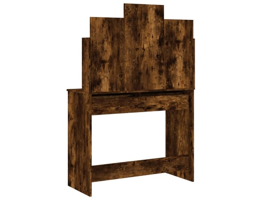 VIDAXL - Coiffeuse avec miroir chêne fumé 96x39x142 cm