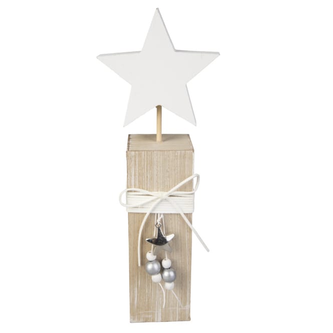 Standdeko - Stern - aus Holz - ca. 11,5 x 6,5 x 31 cm
