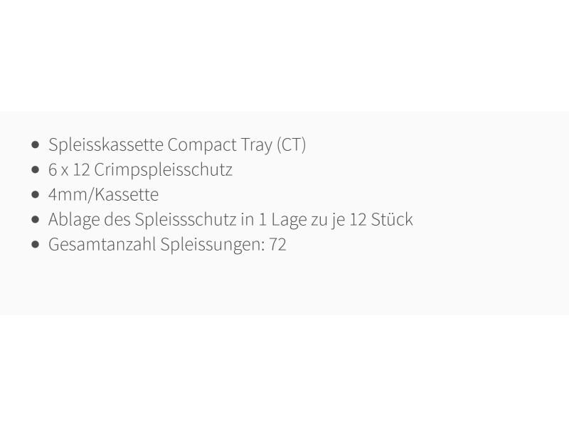 Lightwin Spleisskassette für LFC Muffen, 6 Kassetten für 72 Spleissmodul für LFC Muffen mit 6 Compact Tray Kassetten (CT), max. 72 Fasern, C