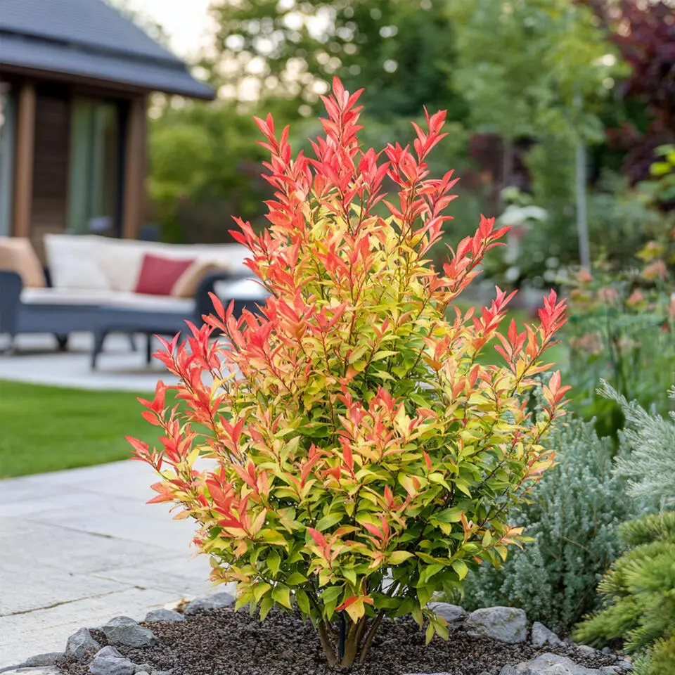 Rotsheide - Set van 4 - Pieris 'Forest Flame' - Hoogte 25-40cm - ⌀17cm