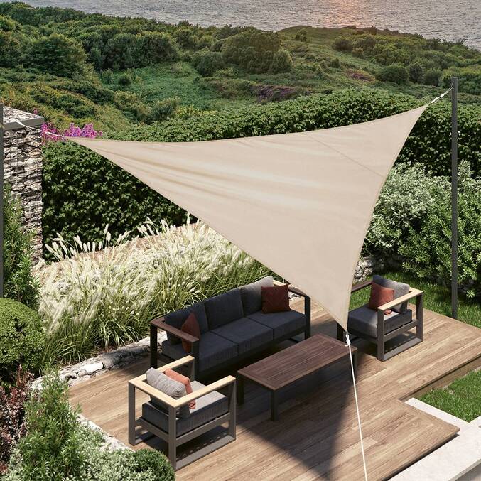 Voile d'ombrage triangulaire CURACAO Blé