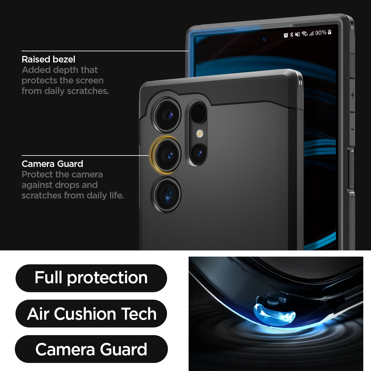 Samsung Galaxy S24 Ultra Tough Armor Case Hülle (ACS07300) - Schwarz