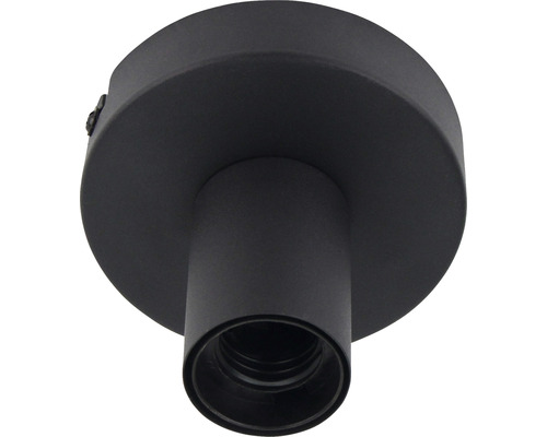 Plafondlamp, 1-lichts, H 9 cm, Basic, korundzwart